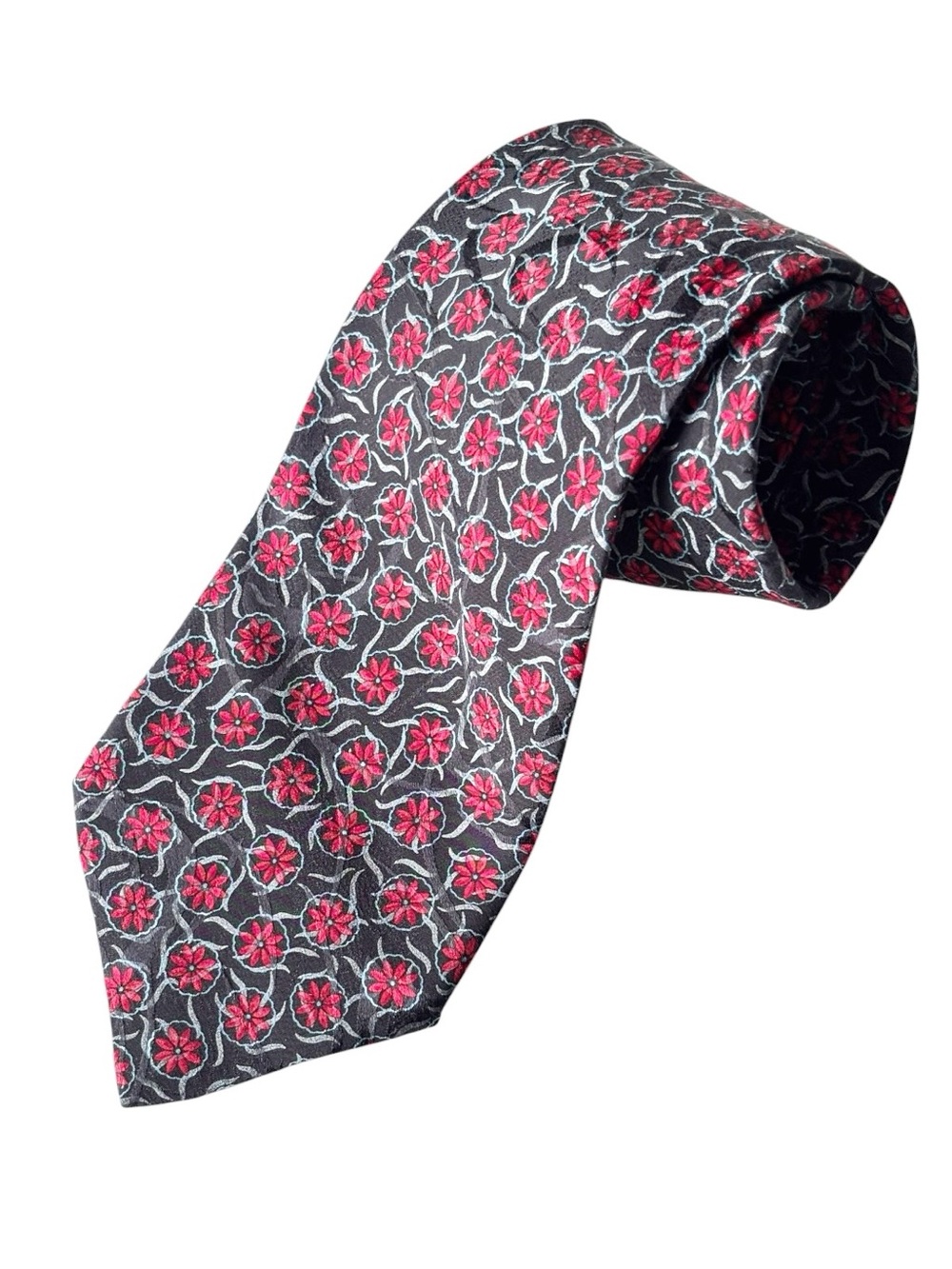 Brioni silk floral botanical design men’s tie hand made in Italy | 57”